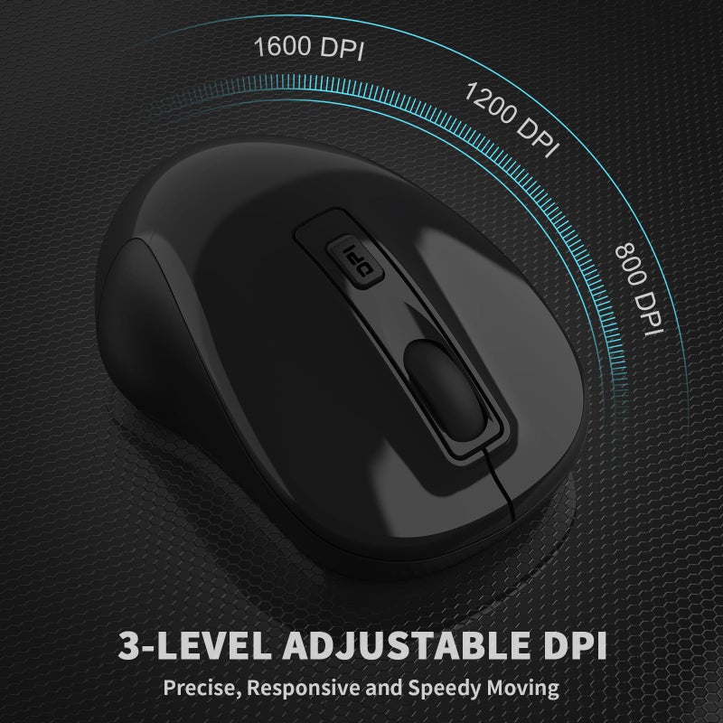 LeadsaiL ماوس لاسلكي رفيع من ليدسيل، ماوس USB 2.4G للابتوب، الكمبيوتر المكتبي، ماك بوك - أقل ضوضاء، 4 أزرار - Image 4